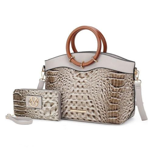 Wallets, Handbags & Accessories Phoebe Faux Crocodile-Embossed Vegan Leather Women’s Tote with