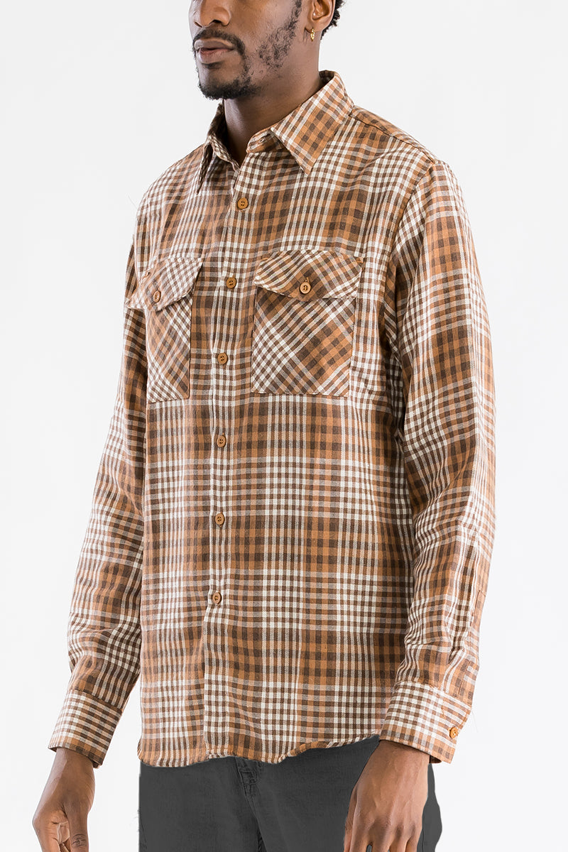 Men's Brushed Flannel Shirt – Cotton Blend