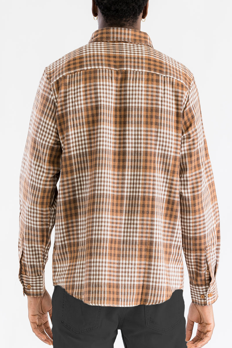 Men's Brushed Flannel Shirt – Cotton Blend