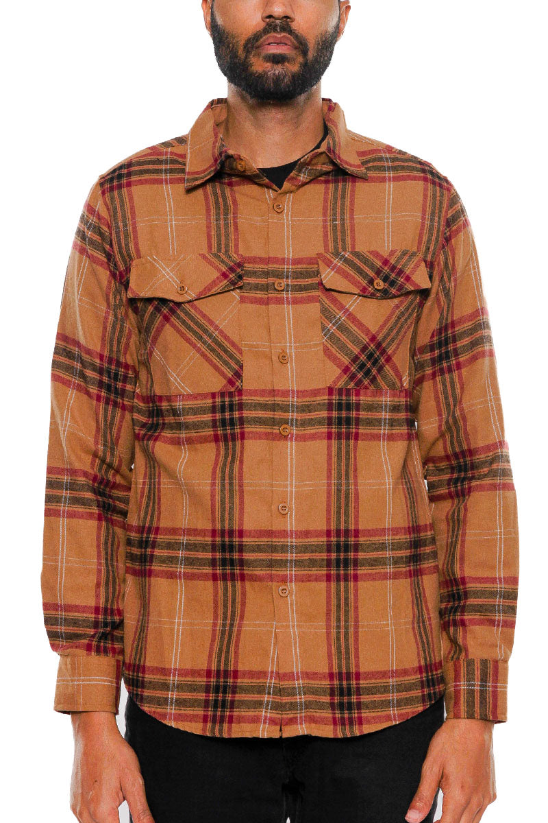 Men's Brushed Flannel Shirt – Cotton Blend