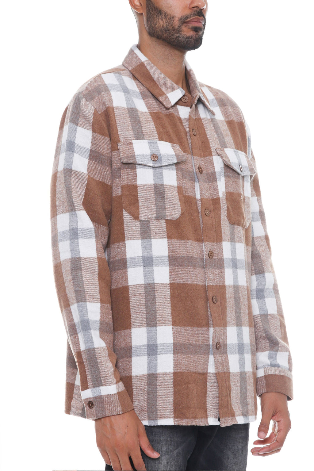 Woodridge Brushed Flannel Shacket – Long Sleeve Button-Up