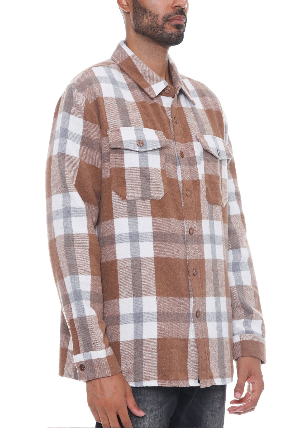 Woodridge Brushed Flannel Shacket – Long Sleeve Button-Up
