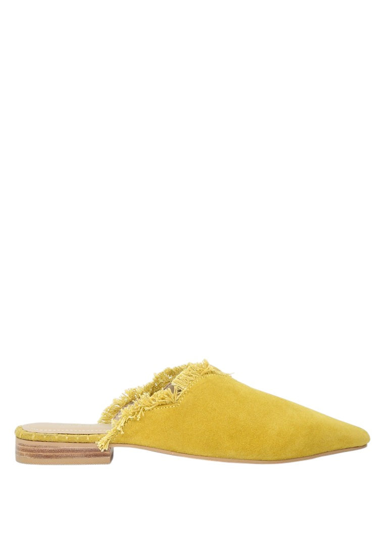 Molly Frayed Leather Mules