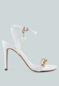 Mooning Metal Chain Strap Stiletto Sandals