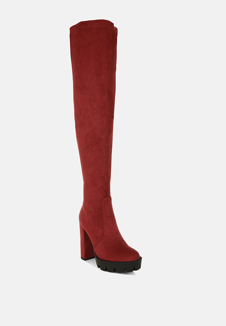 Maple Faux Suede Long Boots
