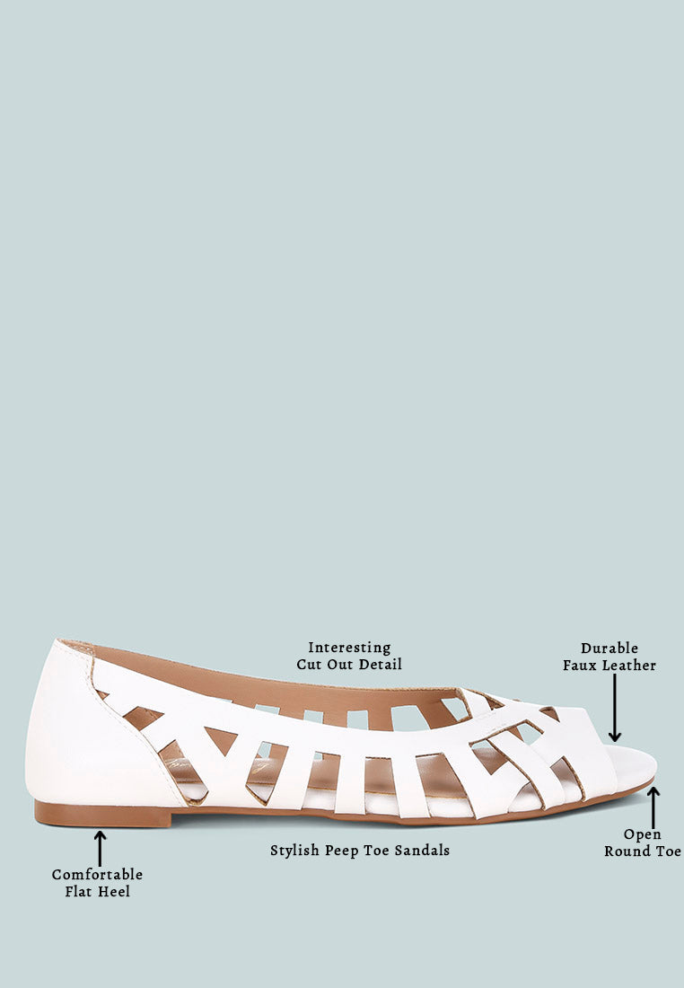 Moira Woven Peep Toe Flats