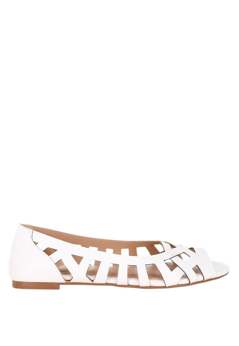 Moira Woven Peep Toe Flats
