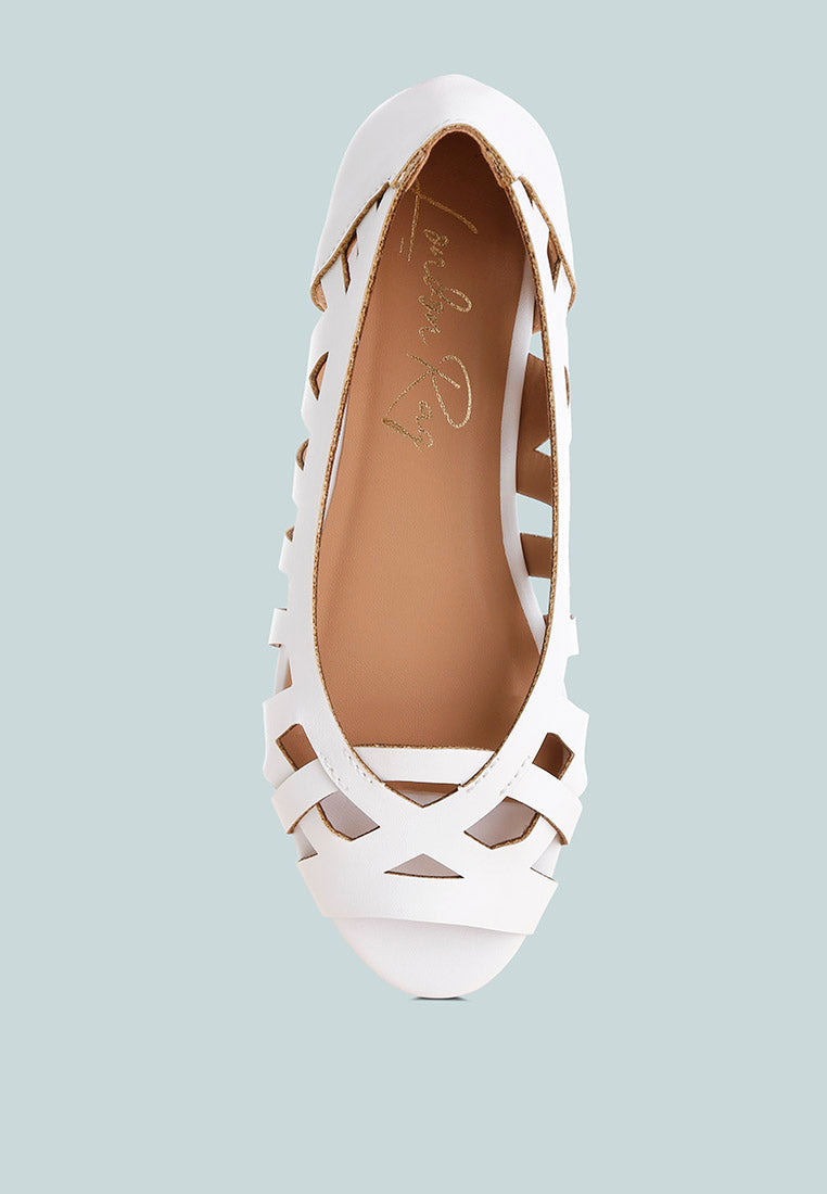 Moira Woven Peep Toe Flats