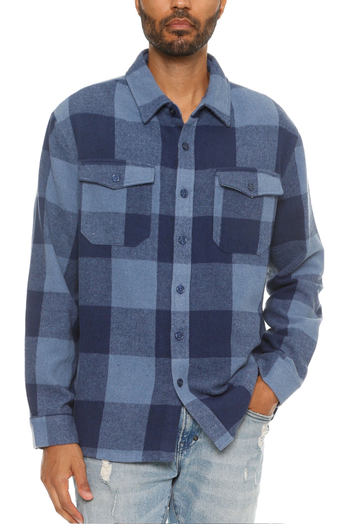 Soft Flannel Shacket | Brushed Checkered Long Sleeve