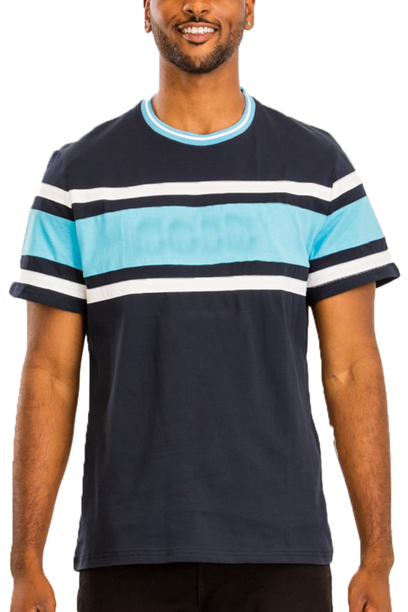Vertical Color Block Tee – 100% Cotton