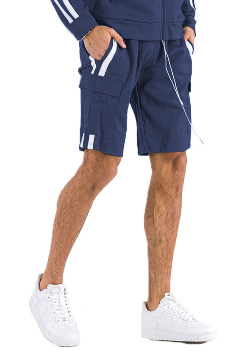 Two Stripe Cargo Short – Elastic Waist & Drawstring