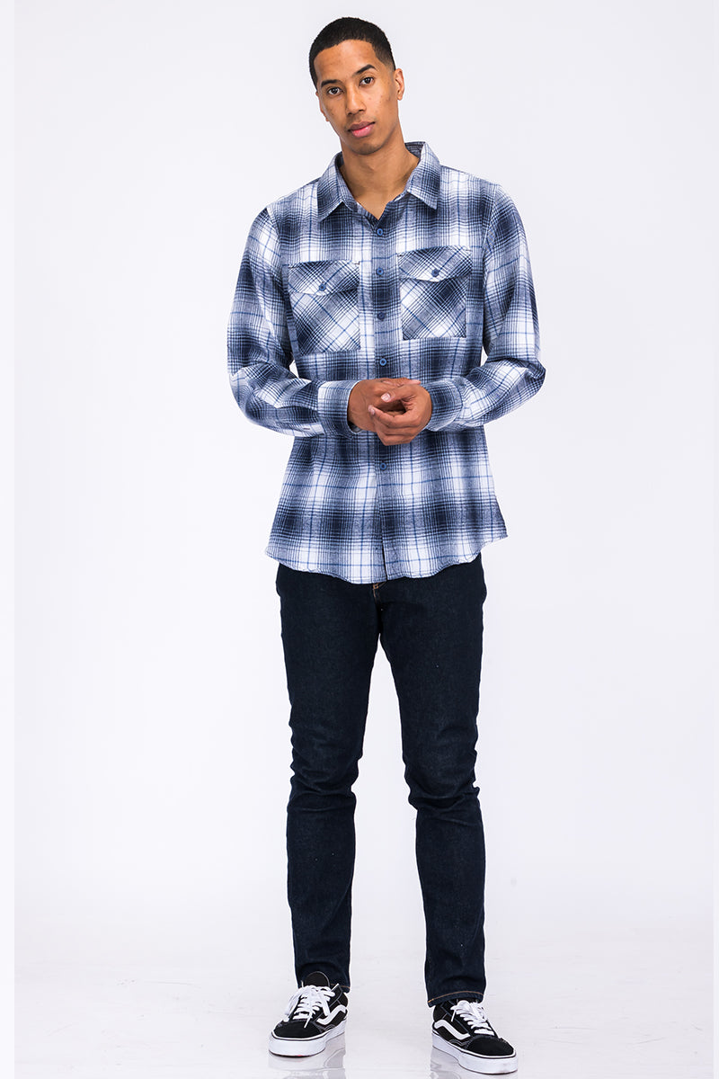 Men's Brushed Flannel Shirt – Cotton Blend