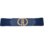 Double Half Open Circle Buckle Stretch Belt