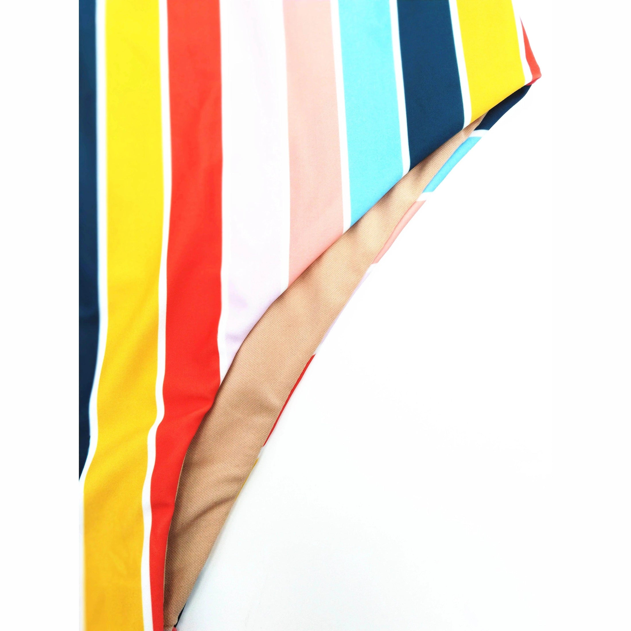 Womens One-Piece Vertical Striped Swimsuit Orange Pink Blue - VacationGrabs