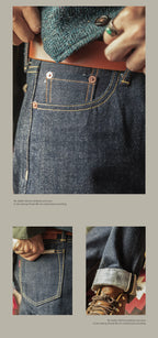 Red Tornado Heavy Weight Indigo Selvage Unwashed Pants Unsanforised Thick Raw Denim Jean