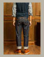 Red Tornado Indigo Selvage Unwashed Pants Unsanforized Brass Buckle Raw Denim Jean