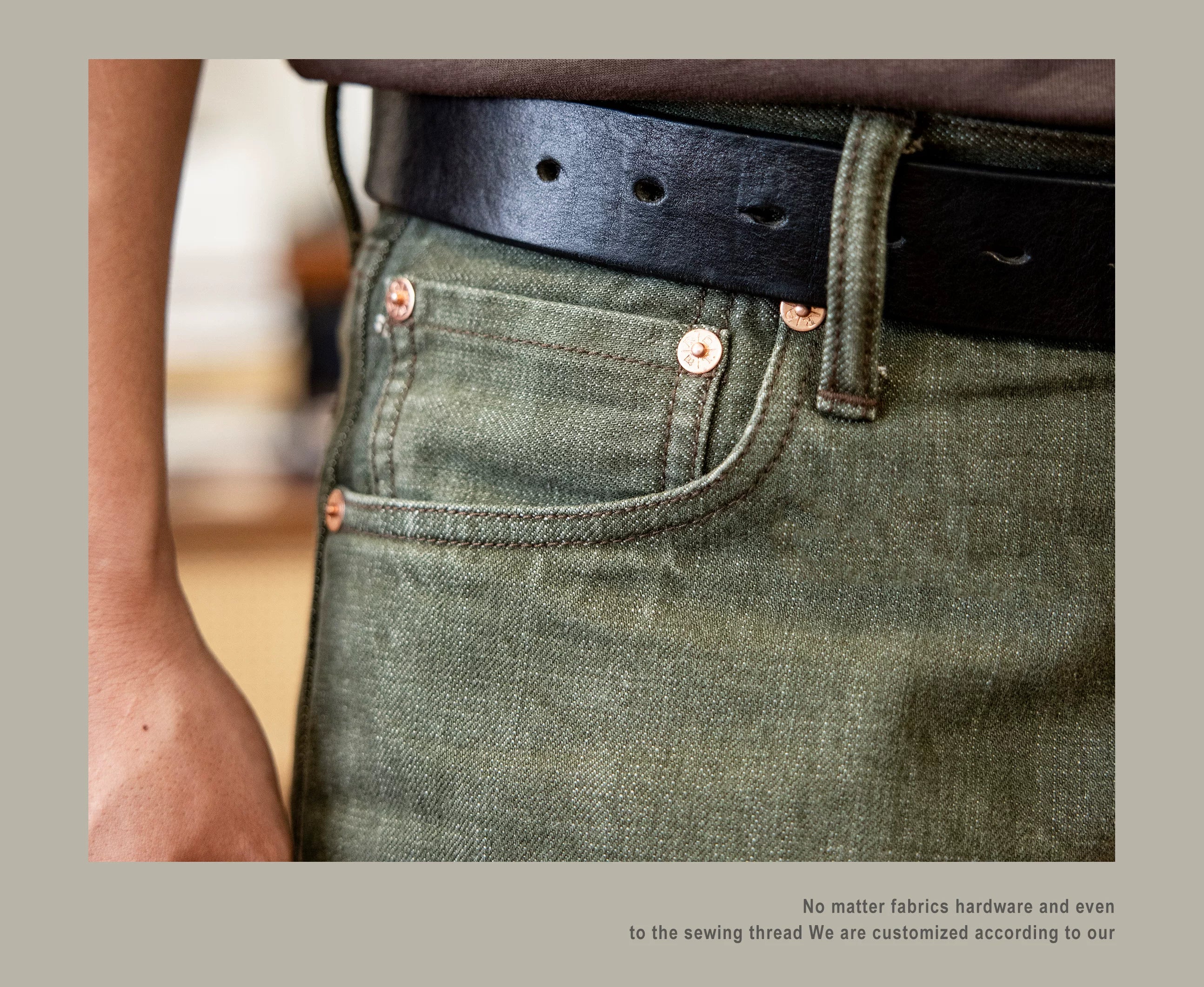 Red Tornado Mens Heavy Weight Indigo Selvage Washed Pants Sanforized Thick Raw Denim Jean