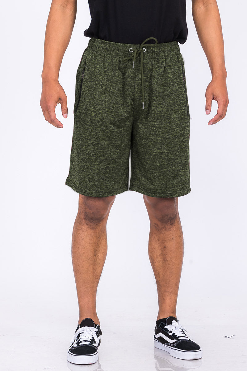 Speckled Performance Shorts – Elastic Waist & Drawstring