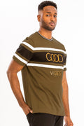 Men's Green GOOD VIBES Tee Shirt XL 2XL