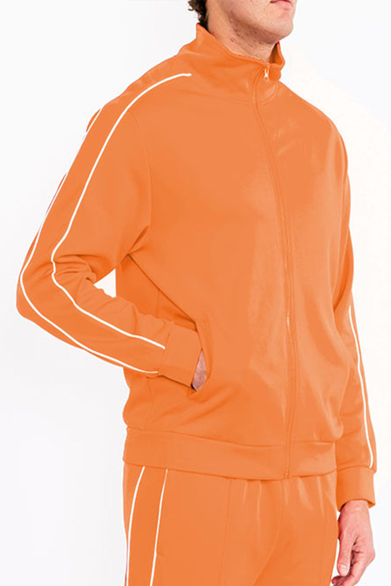 Stacked Flare Track Jacket with Side Piping & Zip Pockets