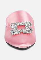 Perrine Diamante Brooch Slip On Mules