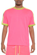 Pink Lime Tape Striped T-Shirt