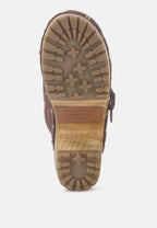 Prunus Buckled Suede Round Toe Mule Clogs