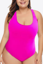 Women's Swimwear - Plus Sizes Plus Size Scoop Neck Sleeveless One-Piece Swimsuit