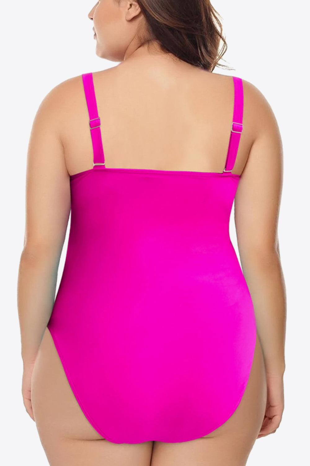 Women's Swimwear - Plus Sizes Plus Size Scoop Neck Sleeveless One-Piece Swimsuit