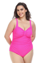 Women's Swimwear - Plus Sizes Plus Size Sleeveless Plunge One-Piece Swimsuit