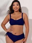 Women's Swimwear - Plus Sizes Plus Size Twist Front Tied Bikini Set