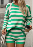 Striped long sleeve 2 piece set