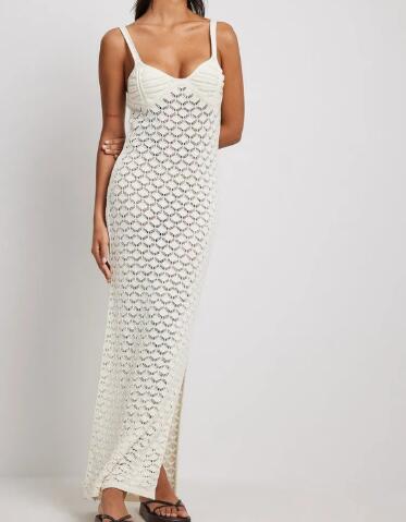 Women's Vacation Crochet Knitted Maxi Dress cover up