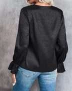 Long sleeve v neck blouse