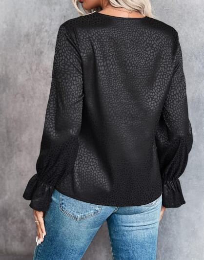 Long Sleeve V Neck Blouse