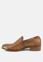 Lilliam Metal Highlight Casual Leather Loafers