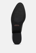 Aksa Chain Embellished Metallic Leather Mules