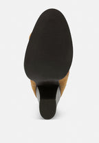 Goose-Feather Antique High Heeled Ankle Boot
