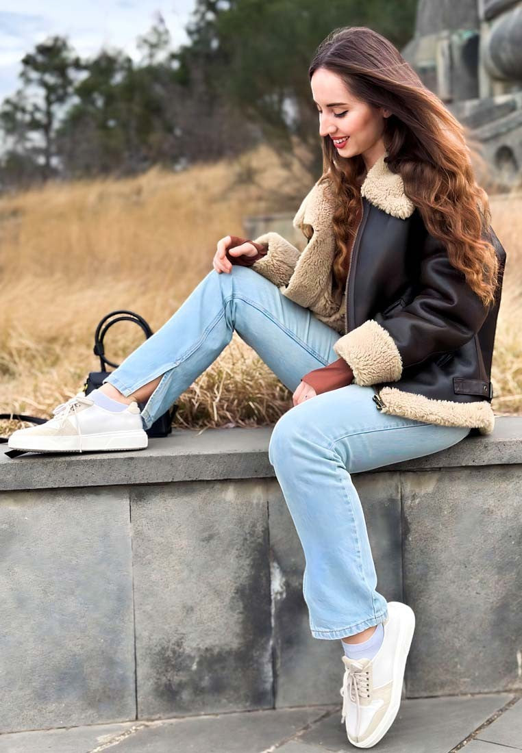 Baskets en cuir bicolore Kjaer