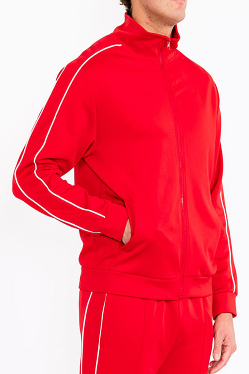 Stacked Flare Track Jacket with Side Piping & Zip Pockets