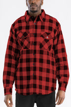 Quilted Flannel Shirt Jacket with Chest Pockets