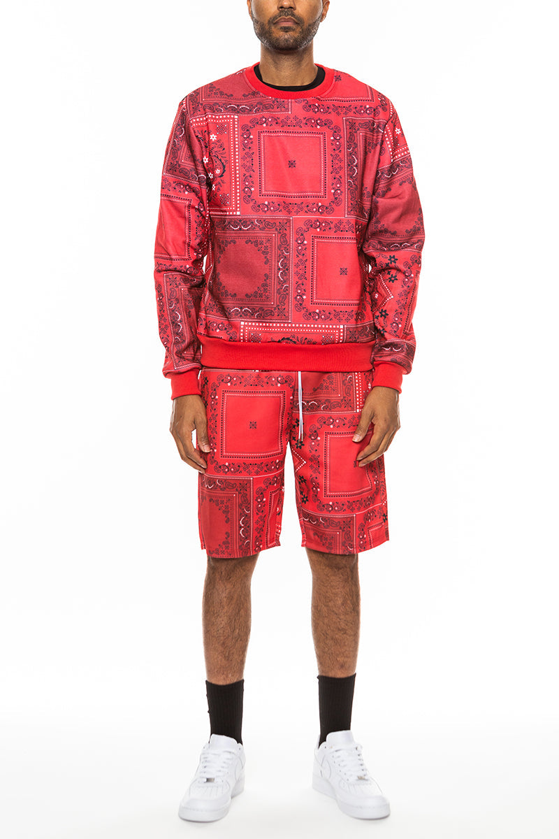 Paisley All Over Print Crew Track Set