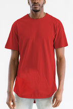 Classic Scallop Tee – Men's Curved Hem Cotton T-Shirt