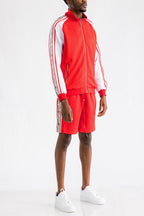 Snake Side Detail Track Jacket Short Set