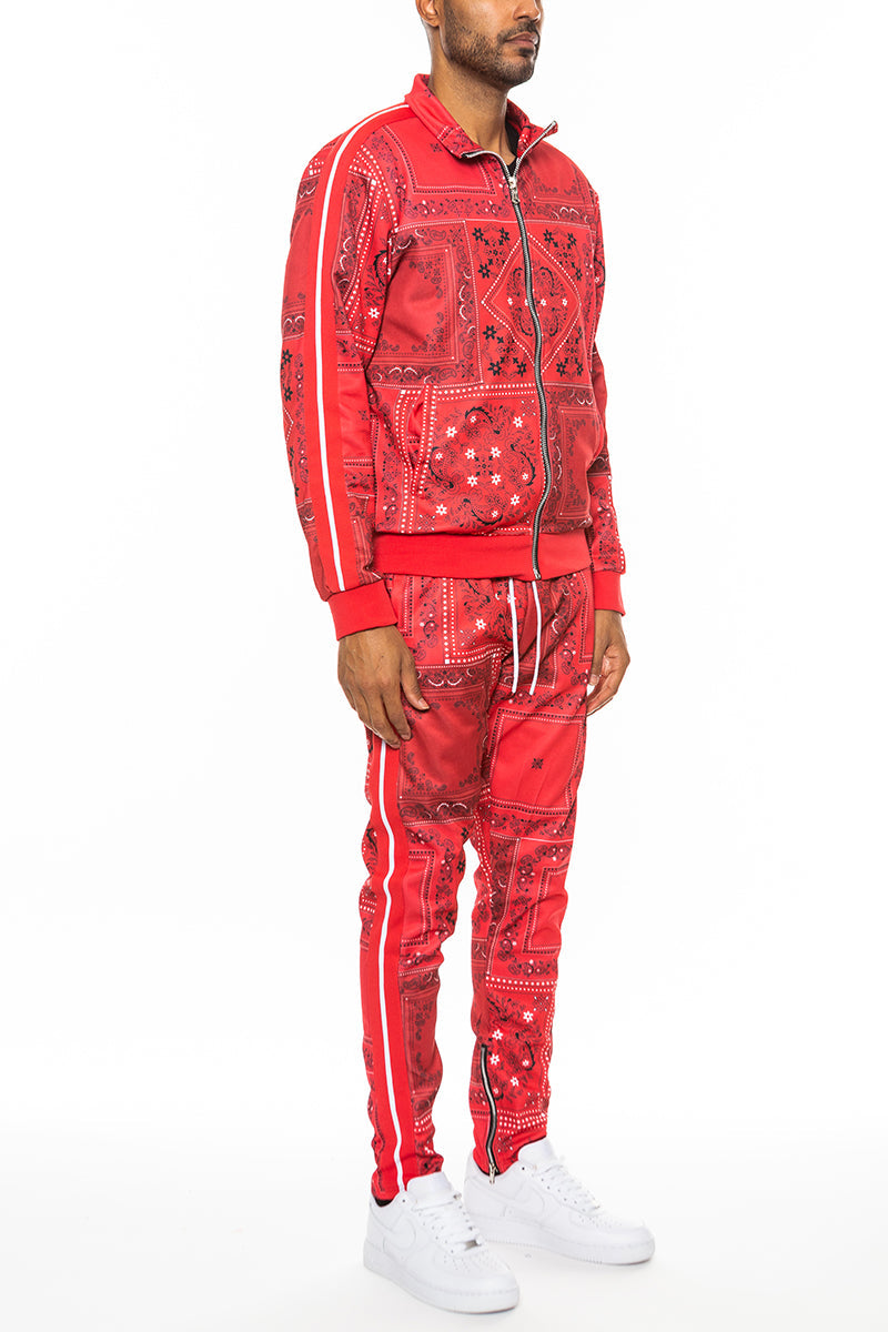 Paisley All Over Print Track Set – Full Zip Jacket & Bottoms
