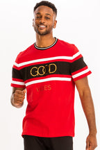 Men's Red GOOD VIBES Tee Shirt