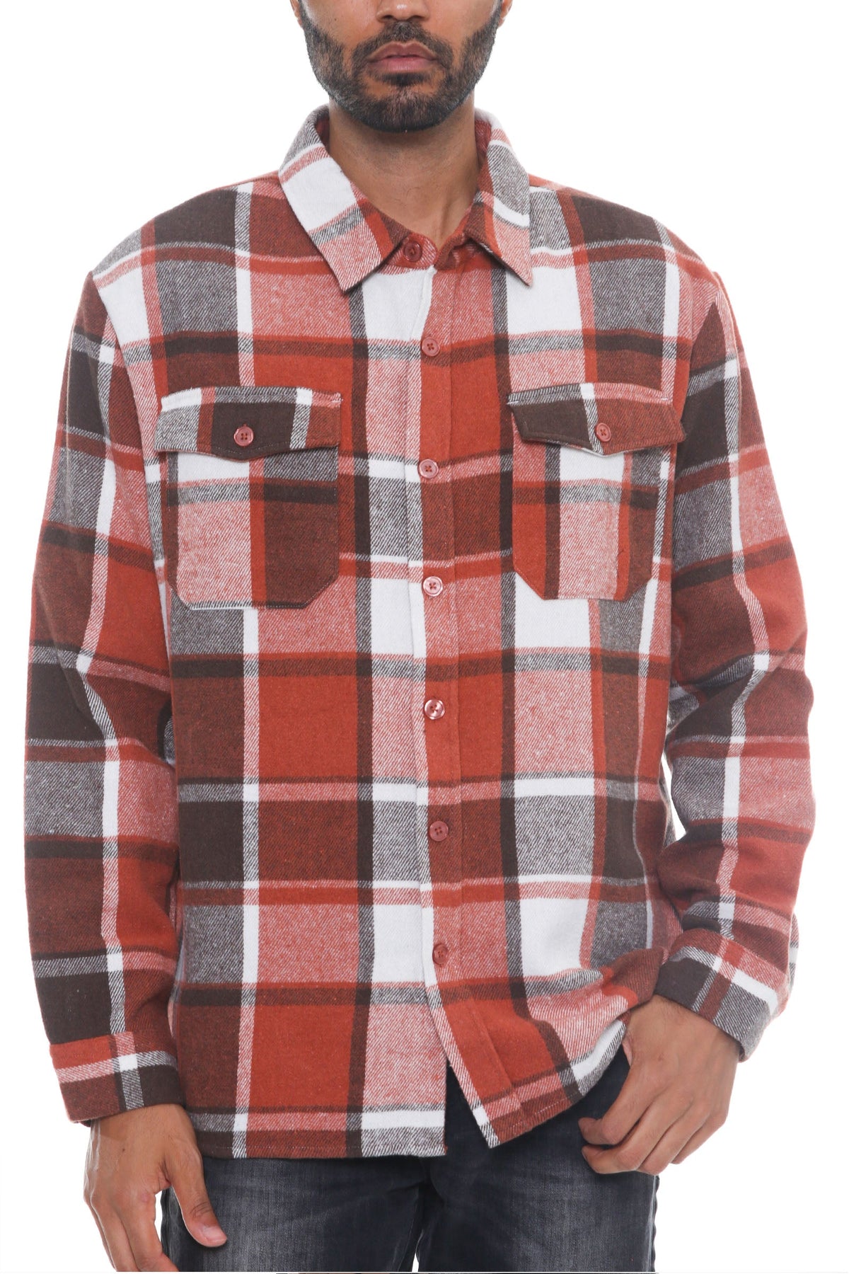 Colton Brushed Flannel Shacket – Long Sleeve Button-Up