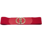Double Half Open Circle Buckle Stretch Belt