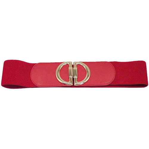 Double Half Open Circle Buckle Stretch Belt