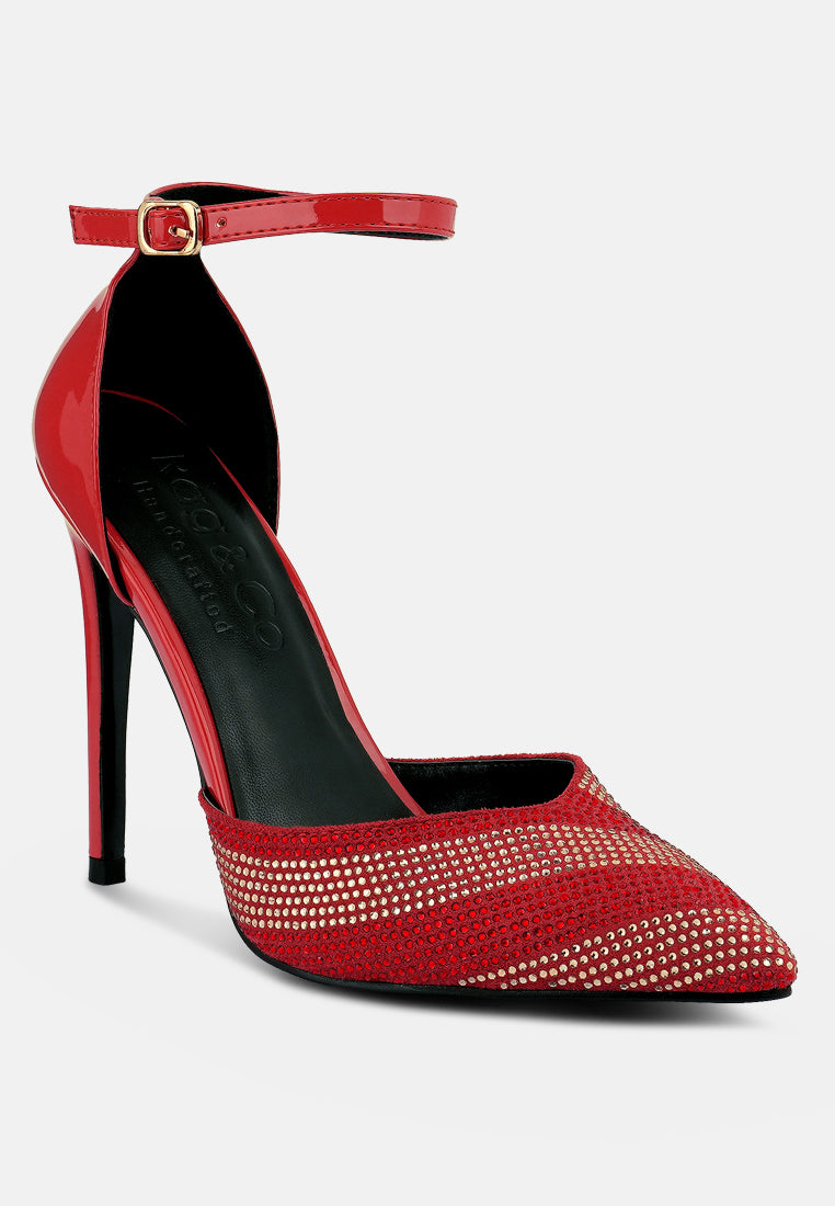 Nobles Rhinestone Patterned Stiletto Sandals